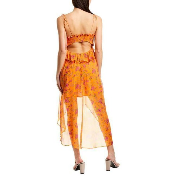 For Love & Lemons Women's Size Small Sleeveless Orange Floral Dress - Picture 2 of 11